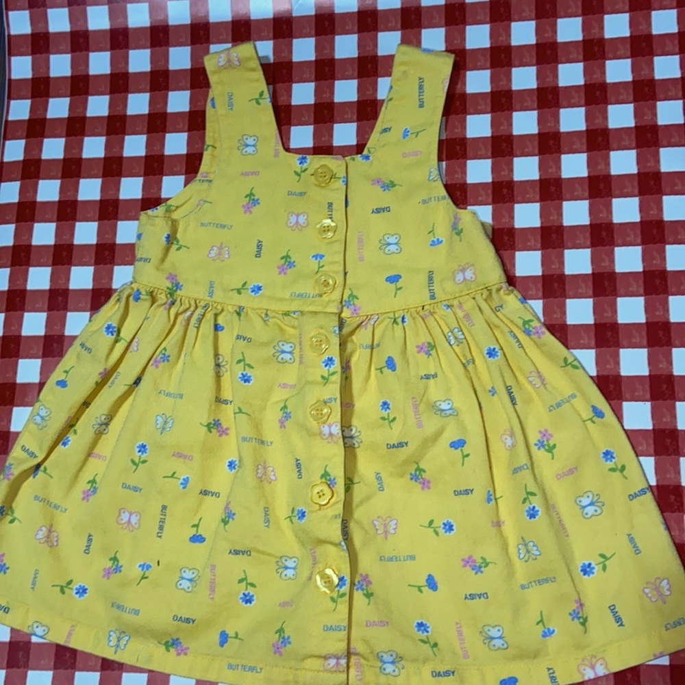 ADORABLE yellow daisy and butterfly McKids vintage baby dress 18 months